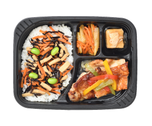 鶏肉の黒酢あん＆ひじきごはん